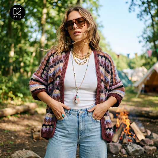 Kit per realizzare all’uncinetto – Cardigan MYPZ Woodland n. 5 (ENG-NL-DE-ES-FR-IT-NO-DA-SV)