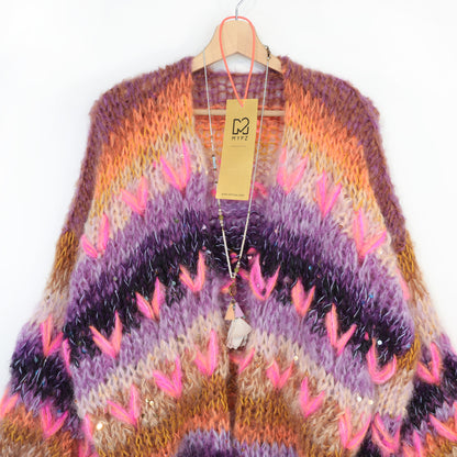 Chunky Mohair cardigan Boho Firefly