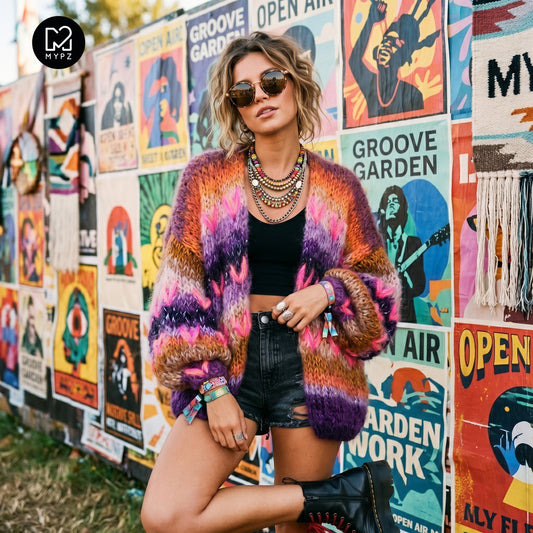 Knitting Kit – MYPZ Chunky Mohair Cardigan Boho Firefly No.15 (ENG-NL-DE)