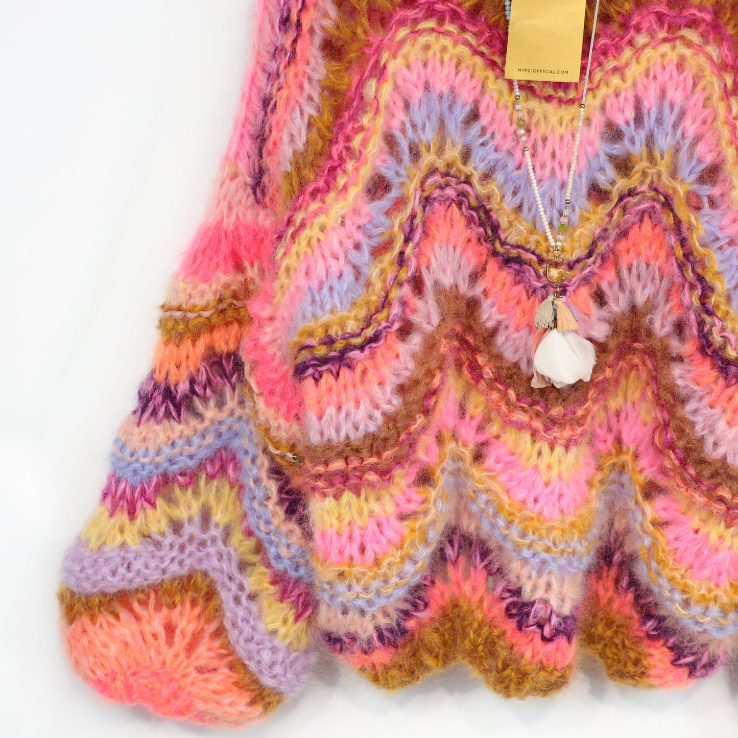 Knit pattern – Chunky Mohair Pullover Colorflow Wave No.12 (ENG-NL-DE)