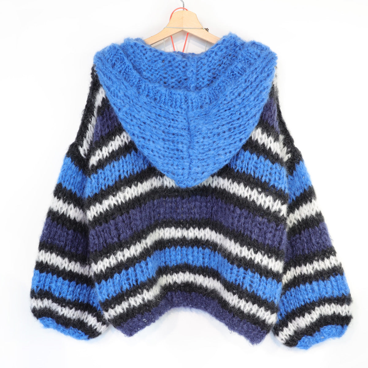 Schema di lavoro a maglia – MYPZ Hooded Chunky Mohair Bomber Cardigan Blu n.15 (ENG-DE-NL-ES-FR-IT-DA-SV-NO)