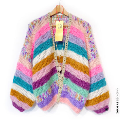 Crochet pattern - MYPZ Chunky Mohair cardigan Sunset Glow (ENG-NL-DE)
