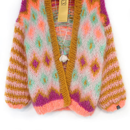 Schema di lavoro a maglia - Giacca in mohair spesso Flora n. 12 (ENG-DE-NL-ES-FR-IT-DA-SV-NO)