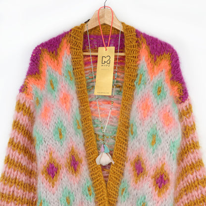 Schema di lavoro a maglia - Giacca in mohair spesso Flora n. 12 (ENG-DE-NL-ES-FR-IT-DA-SV-NO)