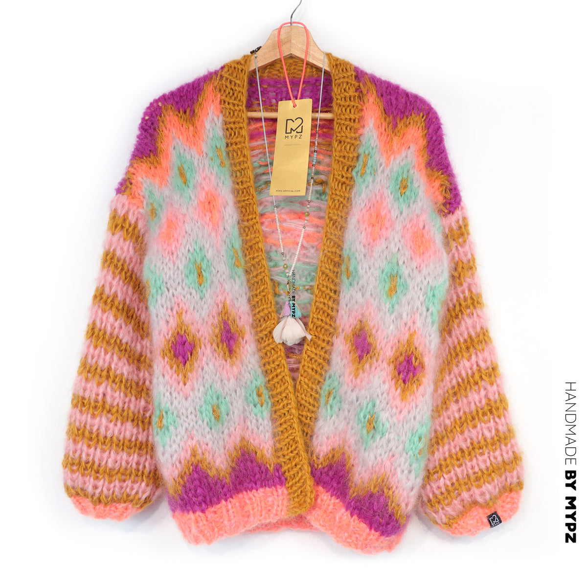 Kit per lavorare a maglia - Giacca in mohair grosso Flora n.12 (ENG-DE-NL-ES-FR-IT-DA-SV-NO)