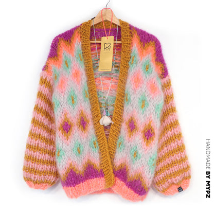 Kit per lavorare a maglia - Giacca in mohair grosso Flora n.12 (ENG-DE-NL-ES-FR-IT-DA-SV-NO)