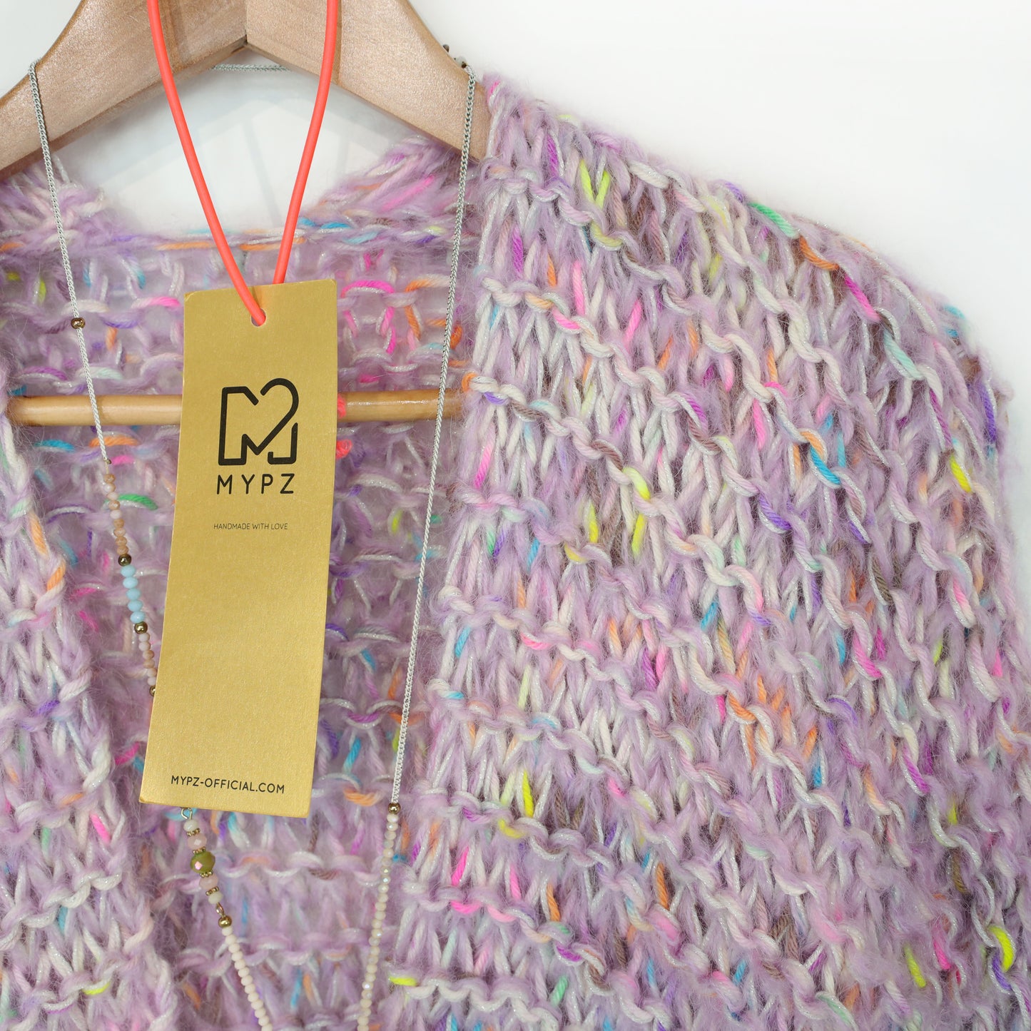 Knitting Kit – MYPZ Short Chunky Mohair-Merino Cardigan Confetti Nights No.15 (ENG-NL-DE)