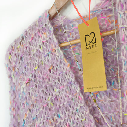Knitting Kit – MYPZ Short Chunky Mohair-Merino Cardigan Confetti Nights No.15 (ENG-NL-DE)