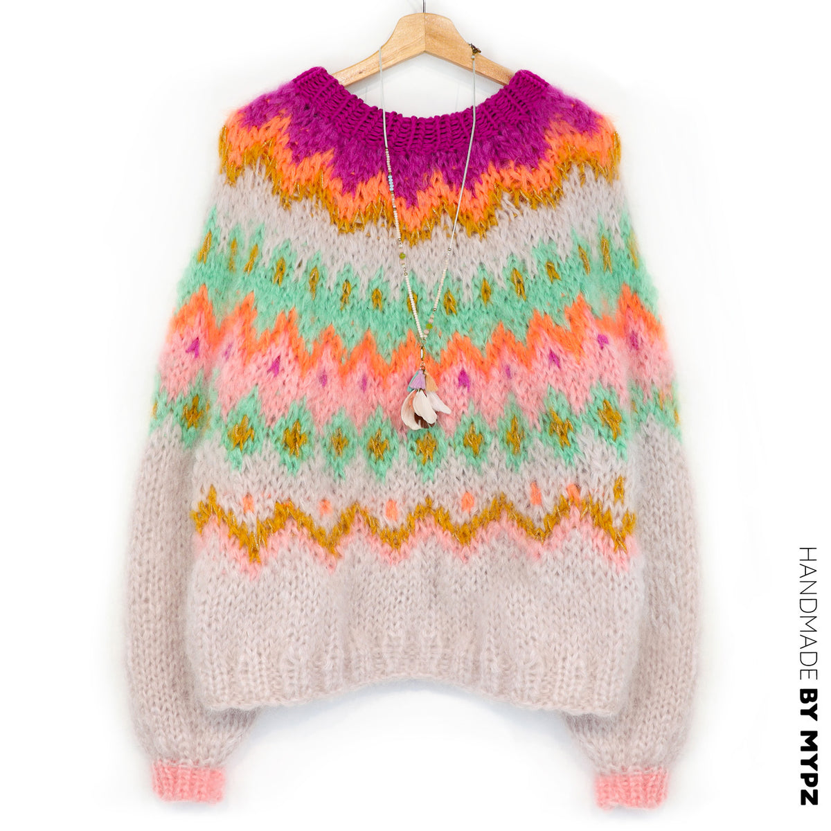 Schema per maglia - MYPZ Chunky Topdown Mohair Pullover Snowberry No.12 (ENG-DE-NL-ES-FR-IT-DA-SV-NO)