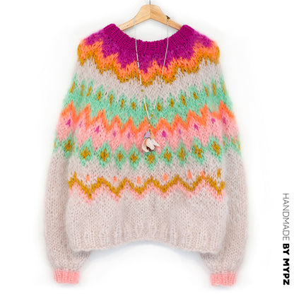 Schema per maglia - MYPZ Chunky Topdown Mohair Pullover Snowberry No.12 (ENG-DE-NL-ES-FR-IT-DA-SV-NO)