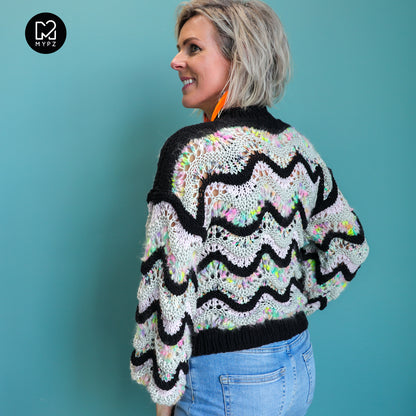 Wave Pullover Happy Black