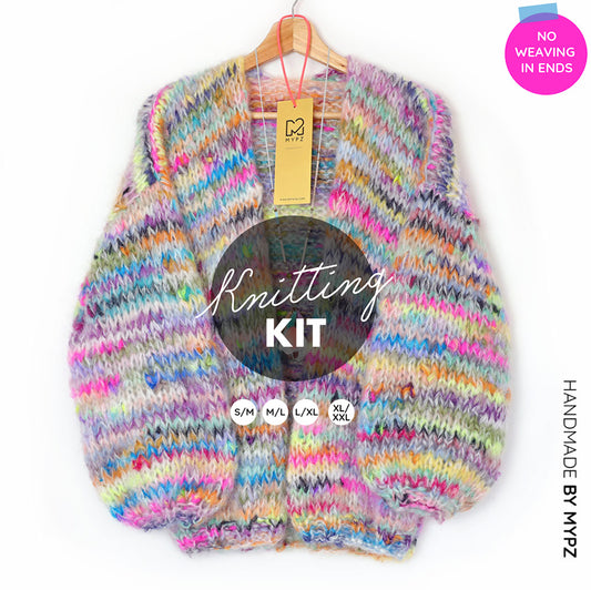 Knitting Kit – MYPZ Chunky Mohair Cardigan Scrap No.15 (ENG-NL)