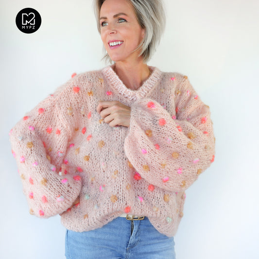 MYPZ Light Mohair v-neck Pullover Dahlia