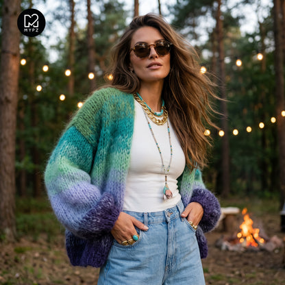 Schema per lavoro a maglia – Cardigan MYPZ Chunky Mohair Mystic Lagoon n. 15 (ENG-DE-NL-ES-FR-IT-DA-SV-NO)