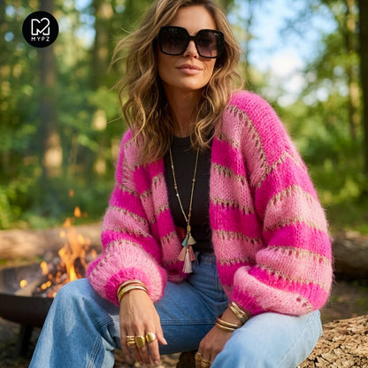 Kit per maglia – Cardigan MYPZ in alpaca leggera Neon Blush n.10 (ENG-NL-DE)