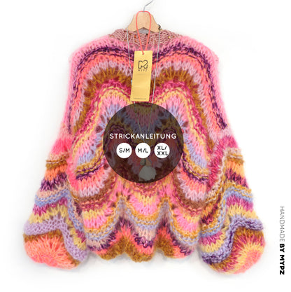 Knit pattern – Chunky Mohair Pullover Colorflow Wave No.12 (ENG-NL-DE)