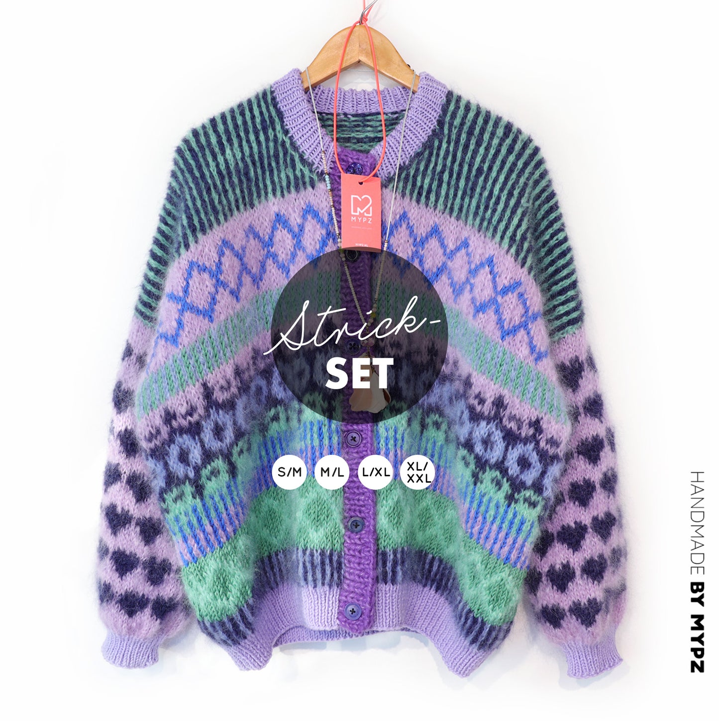 PREORDER | Knitting Kit – MYPZ Cardigan True Blue No6 (ENG-NL-DE)