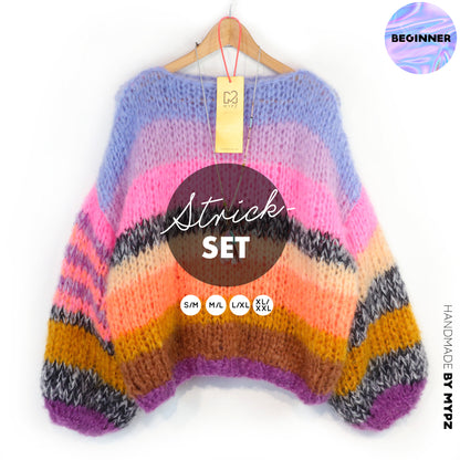 Knitting Kit – MYPZ Basic Chunky Pullover Candy Heat No15 (ENG-NL-DE)