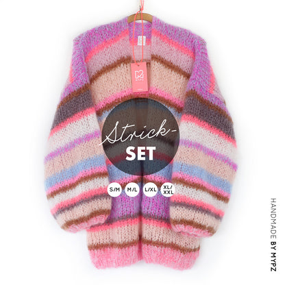 Knitting kit – MYPZ Basic Light Mohair Cardigan Coral No10 (ENG-NL-DE)