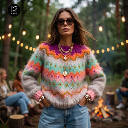 Schema per maglia - MYPZ Chunky Topdown Mohair Pullover Snowberry No.12 (ENG-DE-NL-ES-FR-IT-DA-SV-NO)