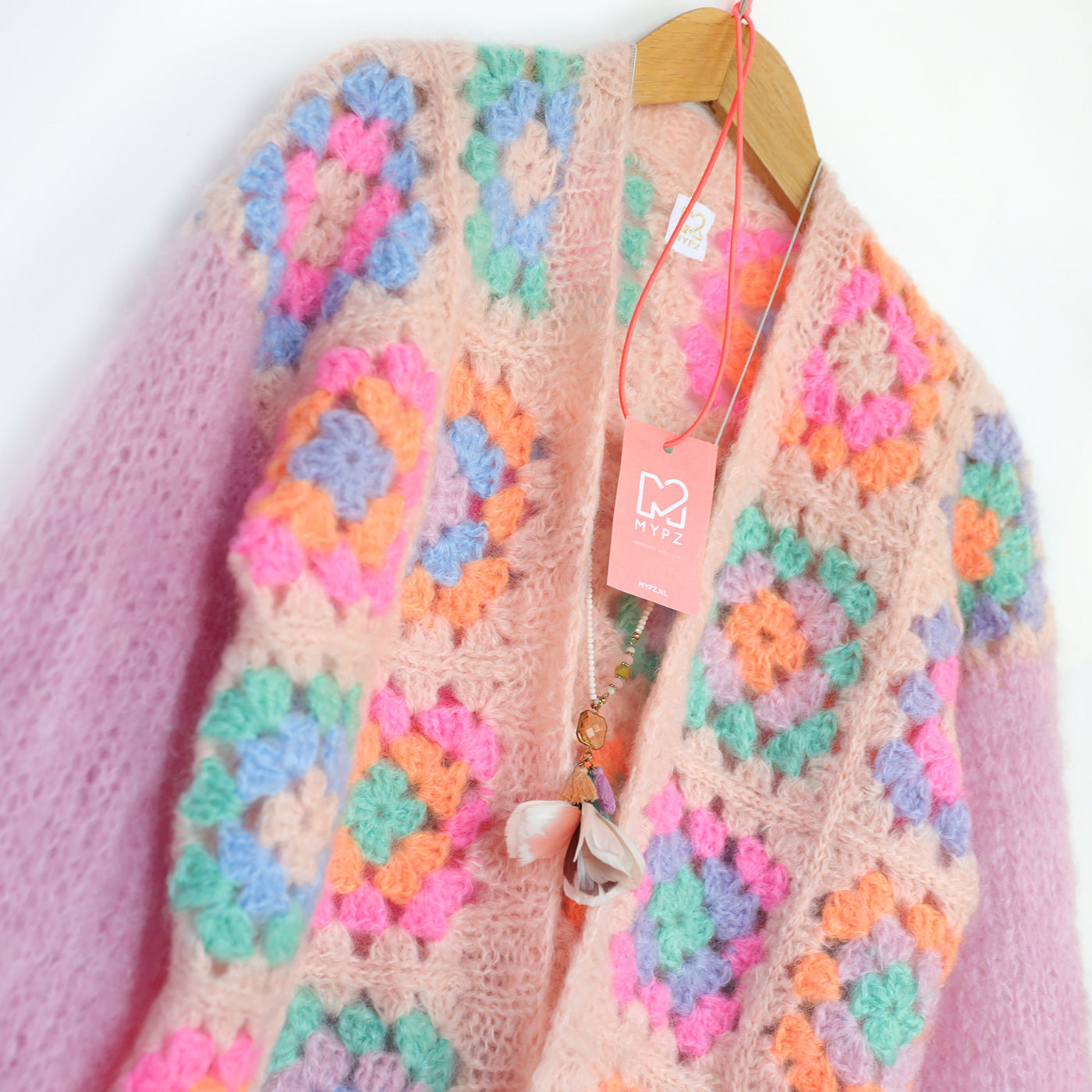 MYPZ Chunky Mohair Granny square cardigan Marshmallow