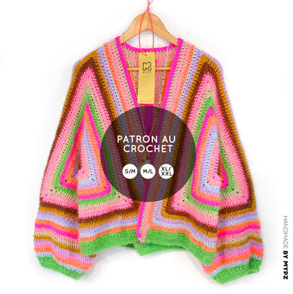 Crochet pattern - MYPZ Hexagon Cardigan Vibrant Soul (ENG-NL-DE-FR-ES)