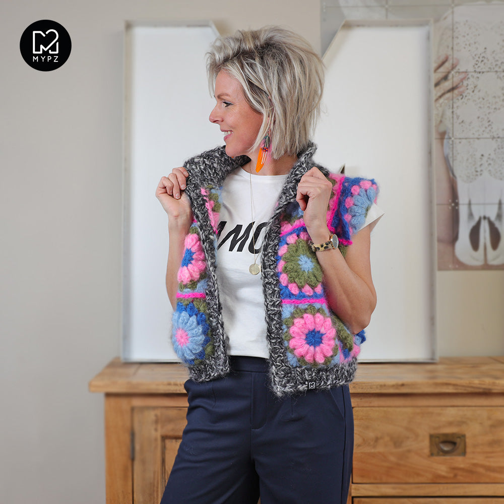 Crochet pattern - MYPZ 3D Granny Gilet PinkyBlue (ENG-NL)