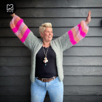 MYPZ knitting kit light mohair cardigan Moonstone no10