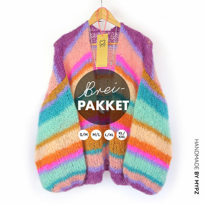 Knitting kit – MYPZ Basic Light Mohair Cardigan Crystal No10 (ENG-NL-DE)