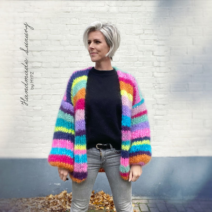 MYPZ chunky mohair rainbow cardigan No15