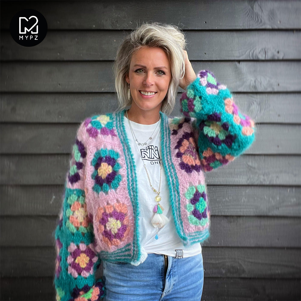 MYPZ Chunky Mohair Granny square cardigan Hailey MYPZ Handmade